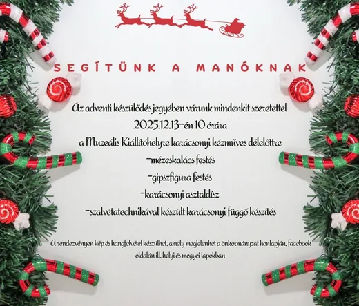 'Segítünk a manóknak – karácsonyi kézműves délelőtt' cikk borítóképe